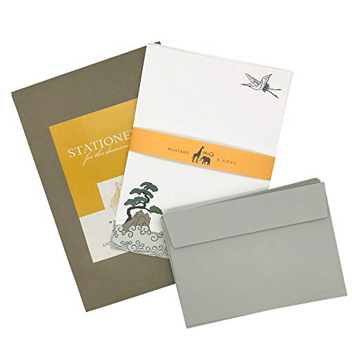 Bonsai Island Briefpapier und Umschläge Geschenk-Set (12 A5 Blätter und 12 Umschläge Schreibwaren-Set) von M & G Mustard & Gray