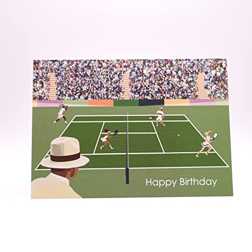 Tennis-Geburtstagskarte "Mixed-Doubles" von Mustard and Gray von M & G Mustard & Gray