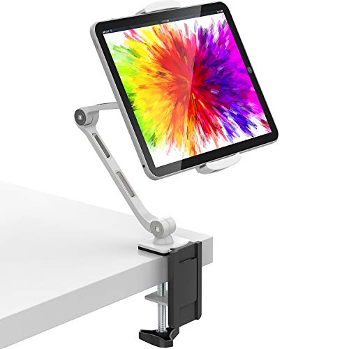 M&G Techno Tablet Tischständer Halterung - 360° drehbar mit Klemm-Schwenkhalterung für Alle 4,7 – 11 Zoll Tablets/ Smartphones | Geeignet für Tisch, Bett, Küche und Büro von M&G Techno