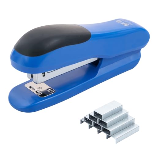 M&G Desktop Hefter Tragbarer Hefter mit 25 Blatt Kapazität, Zwei Bindungsmodi, Klassische Hefter mit 1000 Heftklammern, Langlebige Hefter für Büro Schule Zuhause (Blau) von M&G