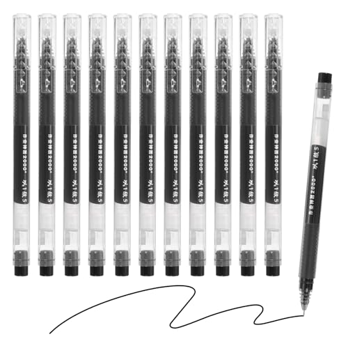 M&G Gelstift Mediumspitze 0,5 mm, 12 Stück Schnelltrocknender Schwarzer Gel-Tintenrollerballstift für Zuhause Büro Schreiben Notizen Journaling Geschäft, Stil 2 von M&G