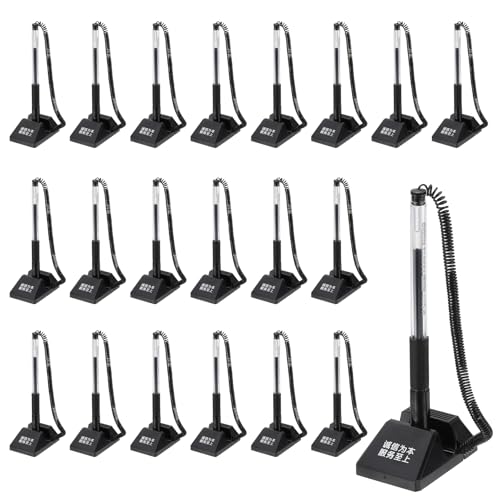 M&G Sichere Tresenstifte mit Kette 0,5 mm, 24 Stück Selbstklebender Stifthalter Empfangstresenständer Typ Federstift für Bankbüro Arbeitsplatz, Schwarz 14cm M&G Sichere Tresenstifte mit Kette 0,5 mm, 24 Stück Selbstklebender Stifthalter Empfangstresenständer Typ Federstift für Bankbüro Arbeitsplatz, Schwarz 14cm von M&G