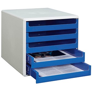 M&M Schubladenbox  blau 30050911, DIN A4 mit 5 Schubladen von M&M