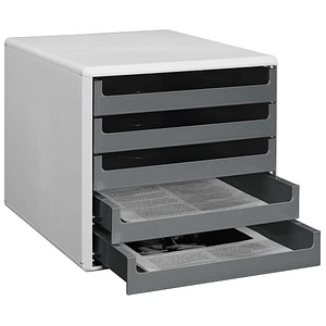 M&M Schubladenbox  dunkelgrau 30050910, DIN A4 mit 5 Schubladen von M&M