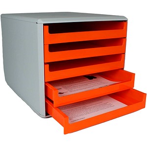 M&M Schubladenbox  orange 30050959, DIN A4 mit 5 Schubladen von M&M