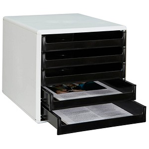M&M Schubladenbox  schwarz 30050901, DIN A4 mit 5 Schubladen von M&M