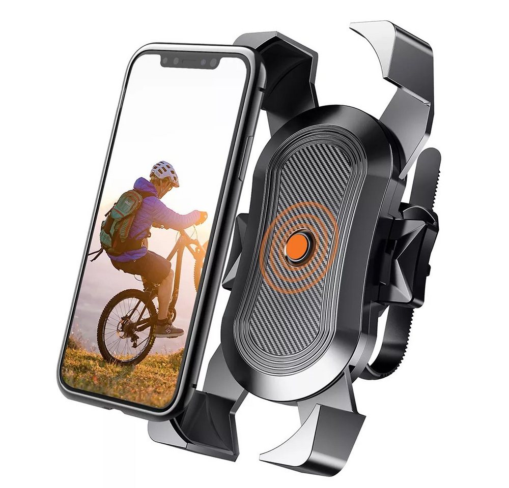 M2-Tec Fahrradhalterung Handy-Halterung, (2-tlg., 360° Schwenkbar, Stoßfest & Stabil, Einhandbedienung) von M2-Tec