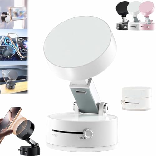 MAALLOP Magnetische Handy-Autohalterung,Elektrische Vakuum-Handyhalterung mit Saugnapf,Verbesserte 360° verstellbare Vakuum-Magnet-Saugnapf-Telefonhalterung,Faltbarer tragbarer Vakuum Magnet-Halter von MAALLOP