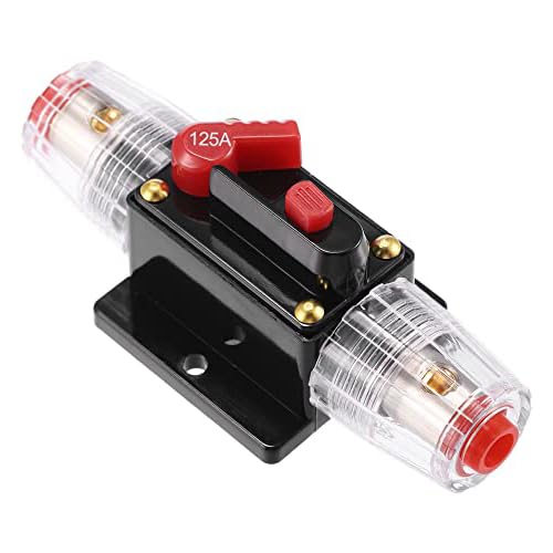1 Satz DC 12V- 48V 125Amp Car Circuit Breaker mit manuellem Reset Inline Automotive Fuse Holder Protector Schwarz Rot 1 Satz DC 12V- 48V 125Amp Car Circuit Breaker mit manuellem Reset Inline Automotive Fuse Holder Protector Schwarz Rot von MACHSWON