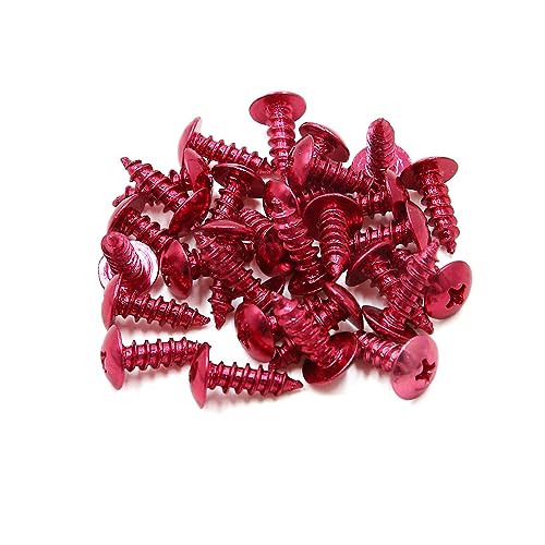 30Stk 5mm rote Metall Motorrad Auto Kreuz Kopf Selbstschneidende Schrauben Stoßstange Schrauben Kappen Universal Ersatz 1996-2023 30Stk 5mm rote Metall Motorrad Auto Kreuz Kopf Selbstschneidende Schrauben Stoßstange Schrauben Kappen Universal Ersatz 1996-2023 von MACHSWON