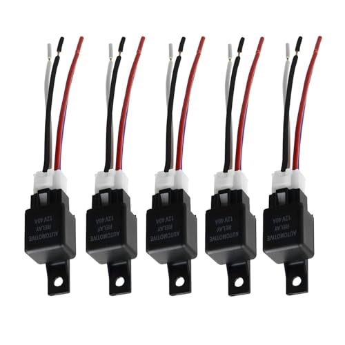 5 Stück JD-2912 4 Pin DC 12V 40A Relais Mehrzweck-Automobil-Relais Hochleistungs-Standard-Relais für Auto-Motor,Auto-Universal-Ersatz-Zubehör mit Kabelbaum 5 Stück JD-2912 4 Pin DC 12V 40A Relais Mehrzweck-Automobil-Relais Hochleistungs-Standard-Relais für Auto-Motor,Auto-Universal-Ersatz-Zubehör mit Kabelbaum von MACHSWON