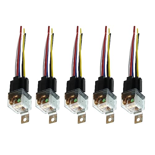 5 Stück JD-2914 5 Pin DC 12V 80A Relais Mehrzweck-Automobil-Relais Hochleistungs-Standard-Relais für Auto-Motor,Auto-Universal-Ersatz-Zubehör mit Kabelbaum 5 Stück JD-2914 5 Pin DC 12V 80A Relais Mehrzweck-Automobil-Relais Hochleistungs-Standard-Relais für Auto-Motor,Auto-Universal-Ersatz-Zubehör mit Kabelbaum von MACHSWON
