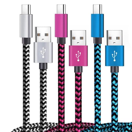 MACHSWON Ultra-USB-Typ-C-Kabel, schnelles Aufladen, langes USB-C-auf-USB-A-Android-Telefonkabel, C-Ladekabel, Schnellladung, passend für Galaxy S24/A54/A14/A53/A13/S23/S22/S21, 3 Stück von MACHSWON