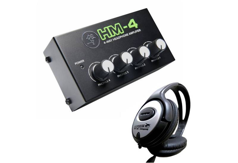 MACKIE Mackie Kopfhörerverstärker HM-4 4-Kanal mit Kopfhörer Digitales Aufnahmegerät (Vorteils-Set mit Kopfhörer) von MACKIE