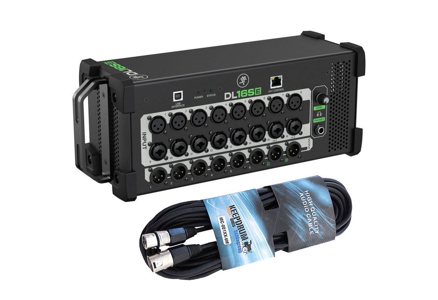 MACKIE Mackie Mischpult DL16SE Digitaler Rack Mixer mit XLR-Kabel Digitales Aufnahmegerät (Vorteils-Set mit XLR-Kabel) von MACKIE