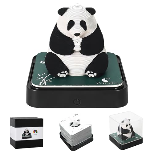 MACTANO 2024 3D Kunstkalender, Kreativer Zeitmesser Kalender Panda Memo Pad zum Abreißen Papier Schnitz DIY Klebezettel von MACTANO
