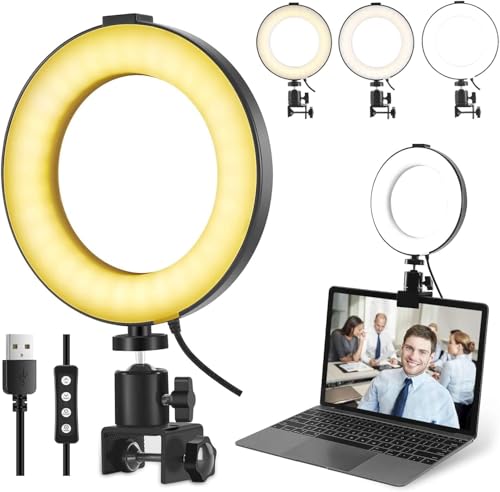 Videokonferenz-Beleuchtungsset, Ringlicht-Clip auf Laptop-Monitor, 6“ dimmbares LED-Kreislicht, Selfie-Ringlicht für Zoom-Meeting/Fernarbeit/Zoom-Anrufe/Live-Streaming/Videoaufnahme Videokonferenz-Beleuchtungsset, Ringlicht-Clip auf Laptop-Monitor, 6“ dimmbares LED-Kreislicht, Selfie-Ringlicht für Zoom-Meeting/Fernarbeit/Zoom-Anrufe/Live-Streaming/Videoaufnahme von MACTREM