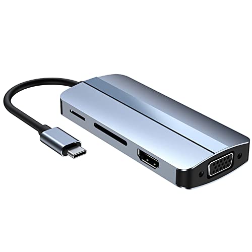 MAD HORNETS 8IN1 USB-C Type C auf USB 3.0 Port Hub Splitter für PC Mac Phone M-acBook Pro von MAD HORNETS