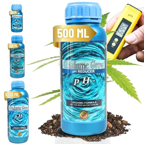 MADAME GROW pH-Senker - pH Minus Flüssig Pflanzen - pH-Senker Pflanzen - pH-Senker Wert Pflanzen - pH Minus für Pflanzen - pH Down Pflanzen - pH-Regulator Pflanzen - (PH REDUCER 500ml) von MADAME GROW