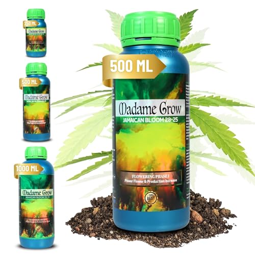 MADAME GROW dünger pflanzen - dünger pflanzen - dünger pflanzen grün - dünger pflanzen grün - substrat pflanzen grün - dünger für pflanzen - universal dünger - blattdünger (JAMAICAN BLOOM 500ml) von MADAME GROW