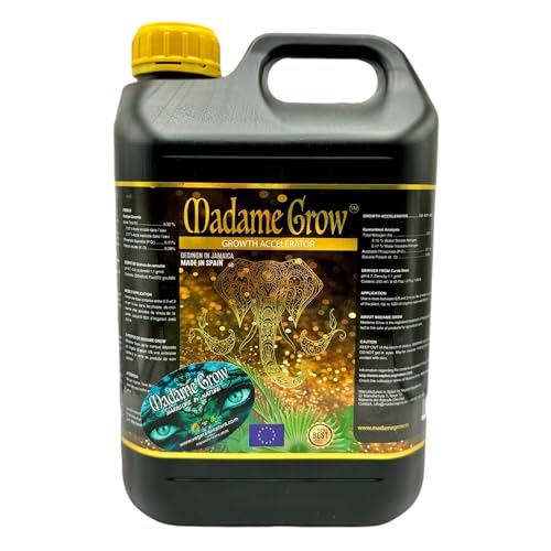 MADAME GROW Pflanzendünger – Pflanzendünger – Grünpflanzendünger – Grünpflanzendünger – Grünpflanzensubstrat – Pflanzendünger – Universaldünger (WACHSTUMSBESCHLEUNIGER 5L) von MADAME GROW