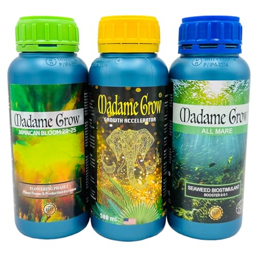 Madame Grow - ADünger für Wachstum und Blüte - Organische Formel für alle Arten von Pflanzen - 3 x 500ml von MADAME GROW