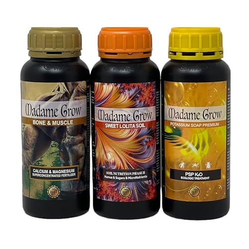 Madame Grow - Kit Black Pearl - Organische Düngemittel - Ernährung, Energie und natürliche Abwehr für optimales Wachstum - Sweet Lolita, Bone & Muscle und Kaliumseife - je 3 x 500 ml von MADAME GROW