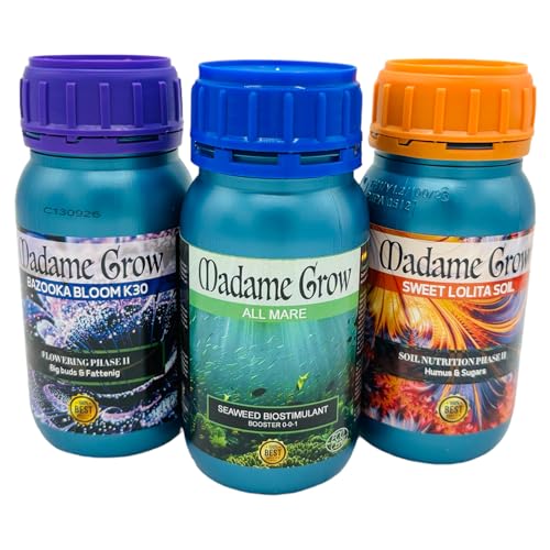 Madame Grow - Universal Dünger für alle Arten von Pflanzen - Stärkt und beschleunigt das Wachstum - Lösung in 3 x 250ml von MADAME GROW