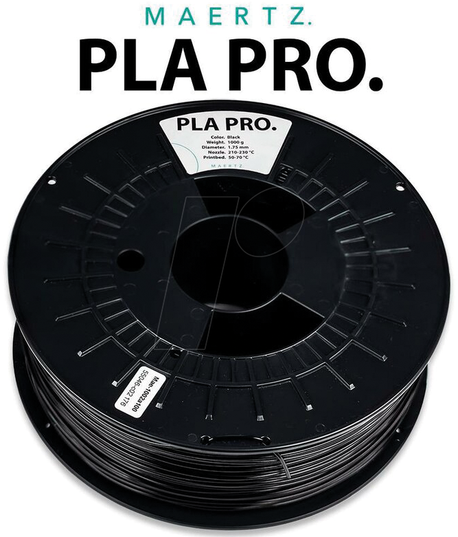 PMMA-1009-001 - Filament, PLA Pro Schwarz 1,75 mm, 1 kg von MAERTZ