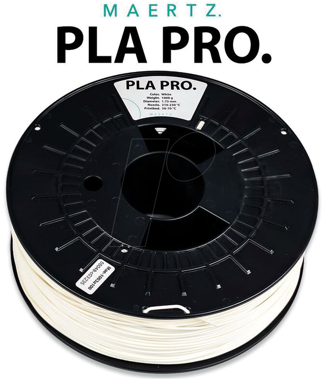PMMA-1009-002 - Filament, PLA Pro Weiß 1,75 mm, 1 kg von MAERTZ