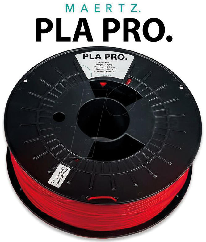 PMMA-1009-004 - Filament, PLA Pro Rot 1,75 mm, 1 kg von MAERTZ