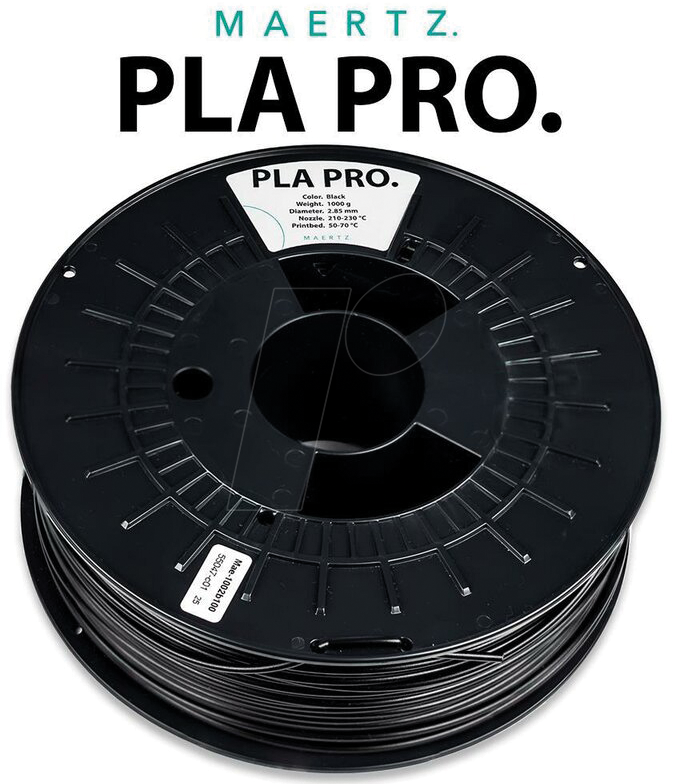 PMMA-1009-007 - Filament, PLA Pro Schwarz 2,85 mm, 1 kg von MAERTZ