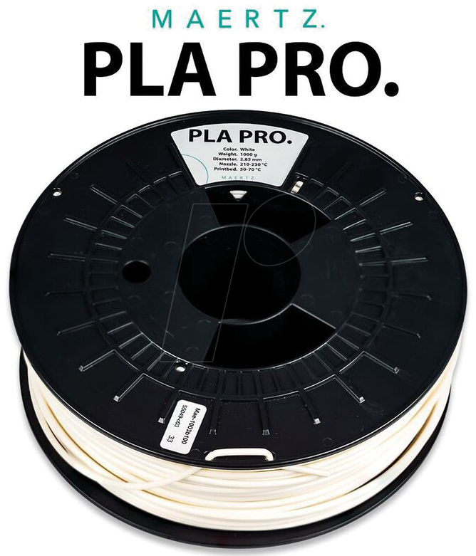 PMMA-1009-008 - Filament, PLA Pro Weiß 2,85 mm, 1 kg von MAERTZ