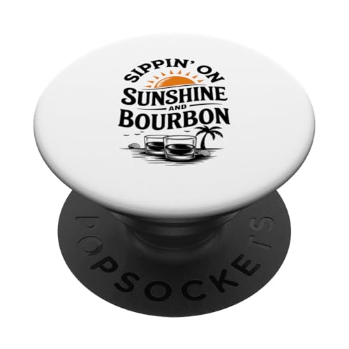 Sippin' on Sunshine And Bourbon Lovers Retro Sunset Summer PopSockets Klebender PopGrip Sippin' on Sunshine And Bourbon Lovers Retro Sunset Summer PopSockets Klebender PopGrip von MAGDesigns Ltd. - Summertime Vacation Apparel