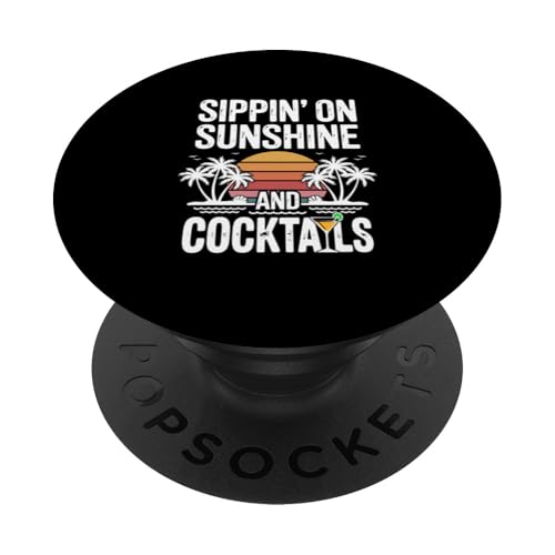 Sippin' on Sunshine And Cocktails Lovers Retro Sunset Summer PopSockets Klebender PopGrip Sippin' on Sunshine And Cocktails Lovers Retro Sunset Summer PopSockets Klebender PopGrip von MAGDesigns Ltd. - Summertime Vacation Apparel