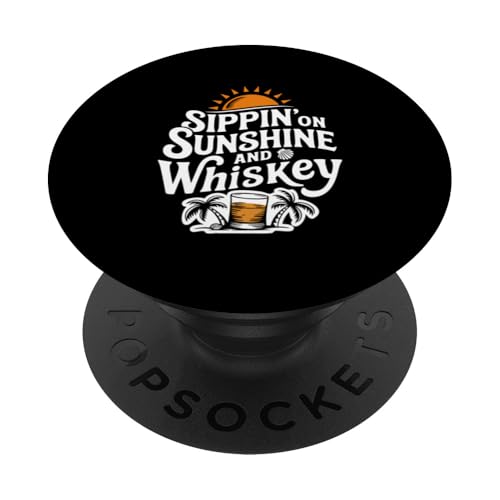 Sippin' on Sunshine And Whiskey Lovers Retro Sunset Summer PopSockets Klebender PopGrip Sippin' on Sunshine And Whiskey Lovers Retro Sunset Summer PopSockets Klebender PopGrip von MAGDesigns Ltd. - Summertime Vacation Apparel