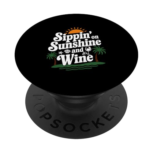 Sippin' on Sunshine And Wine Drinking Retro Sunset Summer PopSockets Klebender PopGrip Sippin' on Sunshine And Wine Drinking Retro Sunset Summer PopSockets Klebender PopGrip von MAGDesigns Ltd. - Summertime Vacation Apparel