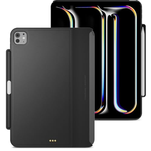 MAGEASY CoverBuddy Schutzhülle für iPad Pro 2024 (11 Zoll), kompatibel mit Magic Keyboard für iPad Pro (M4), verbesserte Dicke und Wärmeableitung, Schwarz (Leder 5.05) von MAGEASY