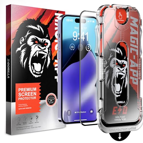 MAGIC APP für iPhone 14/15 Pro Plus Pro Max Glas Schutzglas [Unzerbrechlich TOP 9H Schutz] Dauerhaft Schutzfolie für iPhone 14/15 [Full Screen] (iPhone 15 Pro) von MAGIC APP
