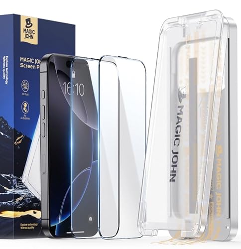 MAGIC JOHN 3rd Gen Upgraded für iPhone 14 Pro Max (6,7 Zoll) Panzerglas, Auto-Dust-Eliminierung, 9H+ Härte Folie, Ultra-Klar Displayschutzfolie, Bläschenfrei 2 Stück von MAGIC JOHN