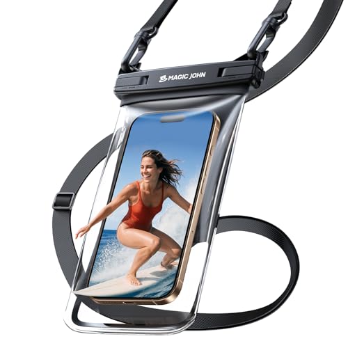 MAGIC JOHN wasserdichte Handyhülle, Wasserfeste Handytasche für iPhone 16/15/14/13 Pro Max, Verstellbare Lanyard Handytasche, für Urlaub Strand Pool Kajak Kreuzfahrt Reise Essentials, Schwarz, 8 Zoll MAGIC JOHN wasserdichte Handyhülle, Wasserfeste Handytasche für iPhone 16/15/14/13 Pro Max, Verstellbare Lanyard Handytasche, für Urlaub Strand Pool Kajak Kreuzfahrt Reise Essentials, Schwarz, 8 Zoll von MAGIC JOHN