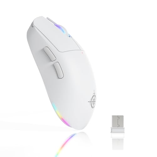 MAGIC-REFINER G6 Superlight Kabellose Gaming-Maus, 24000 DPI, PAW3311 -Sensor, RGB-Lichtleiste, 72g Leichtgewicht Mouse, Bluetooth/2.4G/Kabelgebundene, Bis zu 200 Std. Akku, für PC/Mac, Weiß MAGIC-REFINER G6 Superlight Kabellose Gaming-Maus, 24000 DPI, PAW3311 -Sensor, RGB-Lichtleiste, 72g Leichtgewicht Mouse, Bluetooth/2.4G/Kabelgebundene, Bis zu 200 Std. Akku, für PC/Mac, Weiß von MAGIC-REFINER