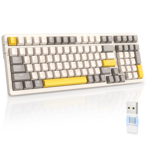 MAGIC-REFINER RK96 Kabellose Mechanische Gaming-Tastatur, Dual-Mode 2.4G Wireless/Bluetooth, Apex Pro TKL Tastatur Hot-Swap-fähiger Roter Schalter mit 2-in-1-Empfänger für PC/Mac/Tablette/QWERTY US MAGIC-REFINER RK96 Kabellose Mechanische Gaming-Tastatur, Dual-Mode 2.4G Wireless/Bluetooth, Apex Pro TKL Tastatur Hot-Swap-fähiger Roter Schalter mit 2-in-1-Empfänger für PC/Mac/Tablette/QWERTY US von MAGIC-REFINER