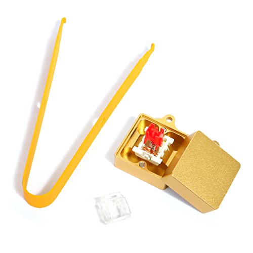 Schalteröffner und Schalterabzieher 2-in-1 Bündel für Cherry MX Outemu Kailh Box Gateron Panda Akko Switches, kompatibel mit 99% mechanischen Hot-Swap-Tastatur (Gold + Orange) von MAGIC-REFINER