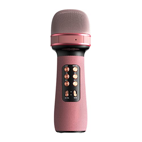 MAGIC SELECT Karaoke-Mikrofon mit Bluetooth-Lautsprecher, Rauschunterdrückung, Selfie-Auslöser, Radio, SD-Karten-Sprachaufzeichnungsfunktion, Spracheffekten und Echo, für Kinder und Partys (Rosa) von MAGIC SELECT