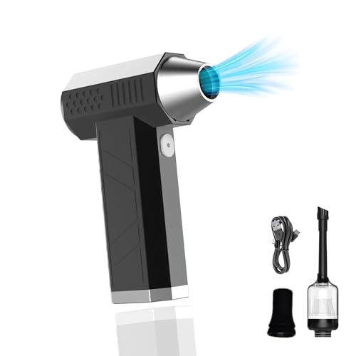 Tragbarer Handstaubsauger mit LED-Taschenlampe, elektrischer Staubentferner mit 4 Modi, Ventilator mit wiederaufladbarem Akku USB C zum Reinigen von Tastaturen, Auto. von MAGIC SELECT