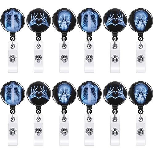 12 Stück Namensschilder Schlüsselrolle -Abzeichen Einziehbarer Ausweisclip Cna-Zubehör Für Die Arbeit Radiologie Ausweishalter Einziehbarer von MAGICLULU