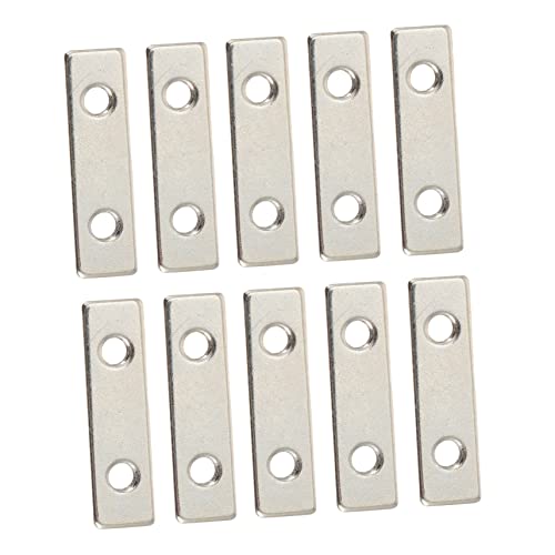 MAGICLULU 10 Stück Doppelloch T-Nuss rechteckige Dichtungen Doppellochdichtungen Dichtungen für T-förmige Muttern 3D-Druckerteile Dichtungsteile einfache Dichtungen vernickelter Stahl Silber von MAGICLULU