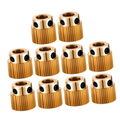 MAGICLULU 10 Stück Vorschubgetriebe Extruder Ausgerichtet Für Vorschubrad Extrusionsrad Antriebsrad 3d-drucker Fütterung Zahnrad Futtermittel Messing von MAGICLULU