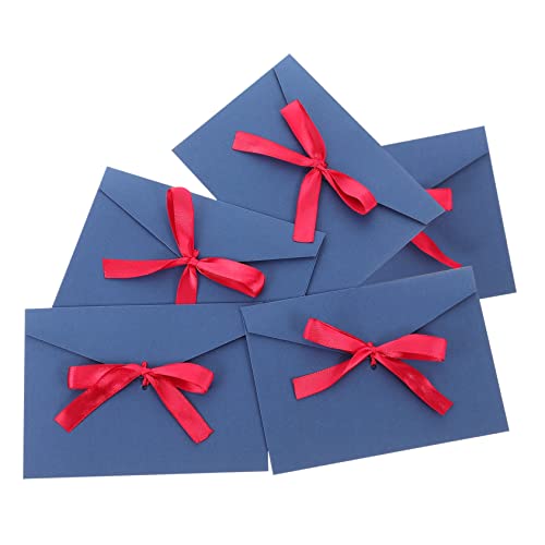 MAGICLULU 10St Postkartenumschlag briefumschläge Hochzeits Einladung Bowknot-Umschlag Umschläge marineblaue Umschläge quadratische Umschläge Umschlag mit Schleife Bürobedarf von MAGICLULU